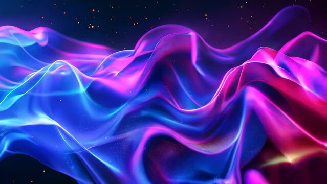 Abstract background with dynamic waves. vector illustration. Neon colors.