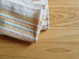 Towel on wooden background