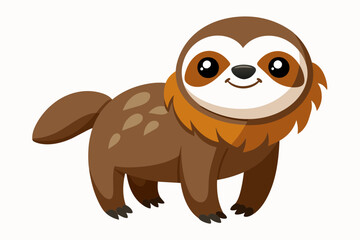 Fototapeta premium cute cartoon sloth vector illustration