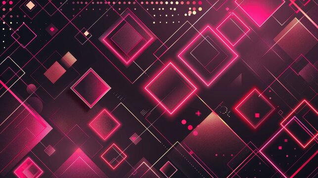 Abstract geometry infused with vibrant neon hues, Ai Generated.