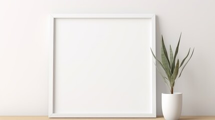 Elevate your artwork with an empty horizontal frame mockup in a modern minimalist interior, Ai Generated