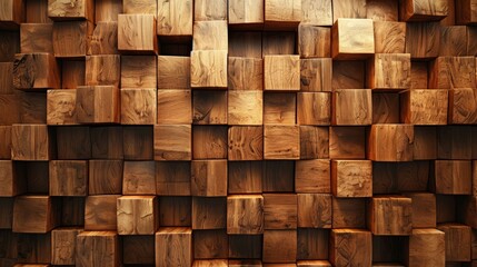 Intricate Cube Pattern Wooden Wall Art for Modern Interior Design and Home Decoration