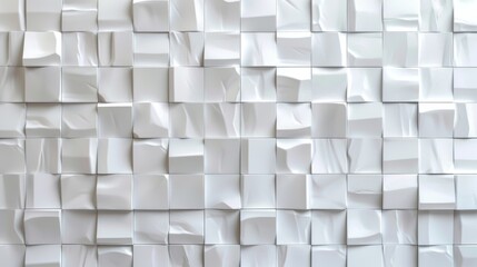 Abstract geometric pattern of extruded white squares on a bright surface, ideal for modern backgrounds