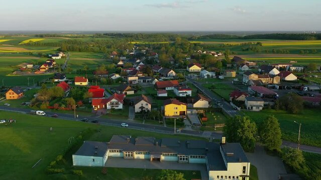 Beautiful Panorama Houses Zimna Wodka Aerial View Poland