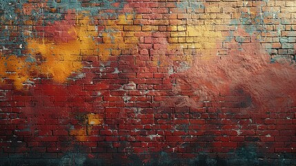 Brick wall texture background. Red brick wall wallpaper in vintage style. Orange background. Interior of brick building. Red brickwork. House construction industry background. Loft style house wall