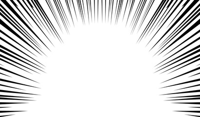 Abstract Comic Book Flash Explosion With Radial Lines On White Background. Vector Superhero Manga And Anime Design.