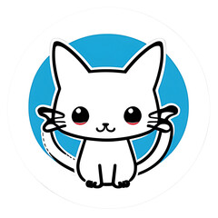 Chibbi Cute Cat. Perpect for t-shirt design or sticker. generative AI. V