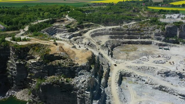 Quarries Granite Mine Strzelin Aerial View Poland