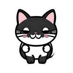 Chibbi Cute Cat. Perpect for t-shirt design or sticker. generative AI. V