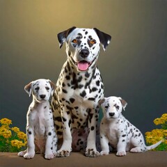 Dalmation Mother and her Puppies, Animal Mothers are Fun, Animals are Fun series by Zen Curio Shop