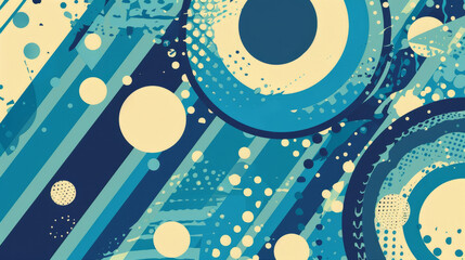 Obraz premium vintage style pop art background in blues