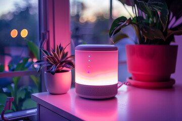 A smart home personal assistant monitoring energy usage, optimizing consumption patterns, and recommending eco-friendly practices for sustainability. - obrazy, fototapety, plakaty