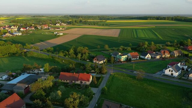 Beautiful Panorama Houses Zimna Wodka Aerial View Poland