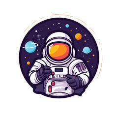 Astronaut sign. space concept. cosmos icon flat vec