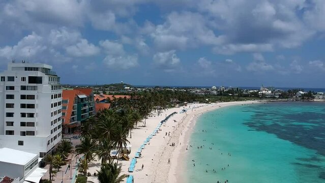 Aerial drone view of San Andres Island, Colombia