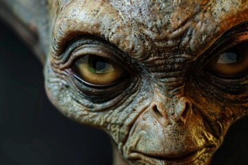 Close-up of an alien's head - obrazy, fototapety, plakaty