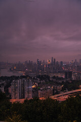 Fototapeta na wymiar Chongqing, China downtown city skyline over the Yangtze River.