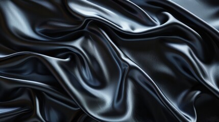 Fototapeta premium Black gray satin dark fabric texture luxurious shiny that is abstract silk cloth background with patterns soft waves blur beautiful.