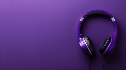 Purple headphones against a complementary backdrop