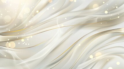 Luxury white background with golden line elements and curve light effect decoration and bokeh