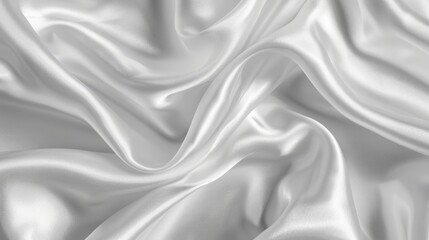 White gray satin texture that is white silver fabric silk panorama background with beautiful soft blur pattern natural - obrazy, fototapety, plakaty