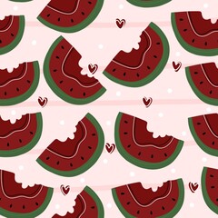 seamless pattern with watermelon