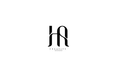 Alphabet letters Initials Monogram logo HA AH H A