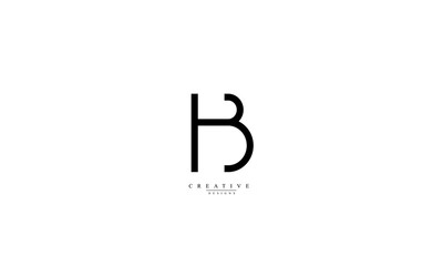 Alphabet letters Initials Monogram logo HB BH H B