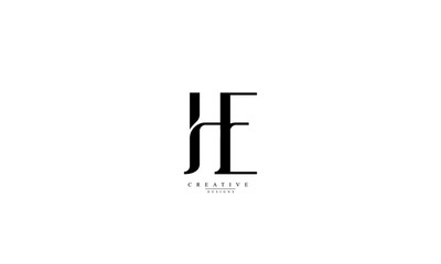 Alphabet letters Initials Monogram logo HE EH H E