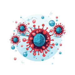 Covid19 virus particles pandemic icon vector illust