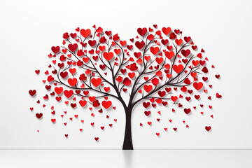A red heart-shaped tree for Valentine's Day. - 764400371