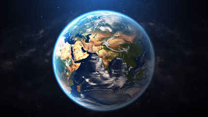 earth with a blue background and a place for text
generativa IA