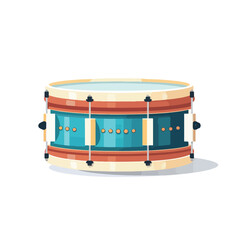Drum instrument toy isolated icon flat vector 