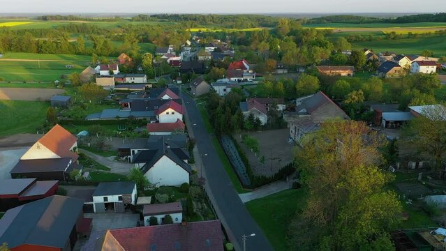 Beautiful Panorama Houses Zimna Wodka Aerial View Poland