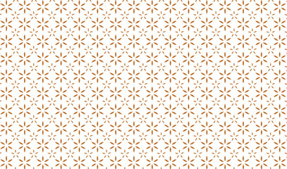 Golden vector seamless pattern with small diamond shapes, floral silhouettes. Simple texture.	
