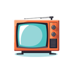 Flat design retro classic tv with antenna icon vect