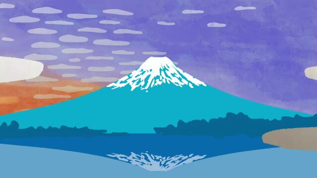 富士山と霞の動画