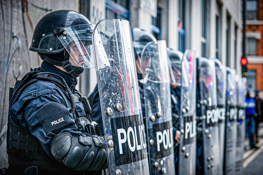 Police with riot shields