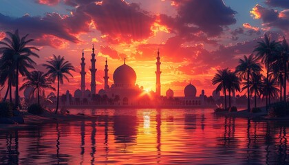 Beautiful Ramadan symbolic background - 764408112