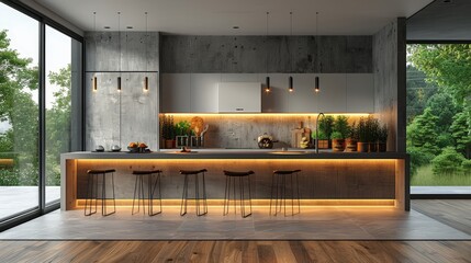 Luxury kitchen with a cutting edge modern design - 764408354