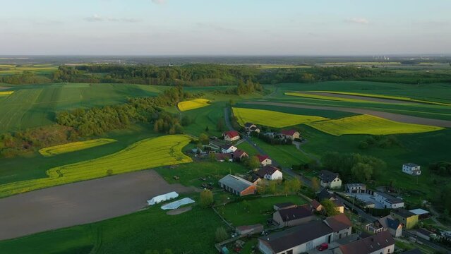 Beautiful Panorama Houses Zimna Wodka Aerial View Poland