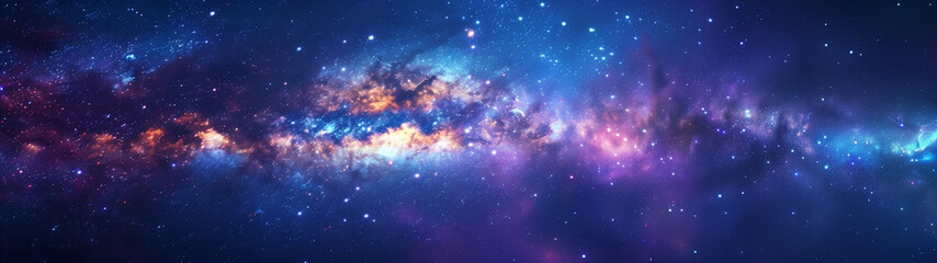 Fototapeta na wymiar Galactic Palette: The Milky Way in Shades of Blue and Purple