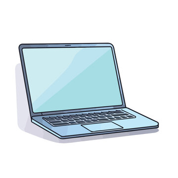 Laptop computer icon flat vector illustration isola