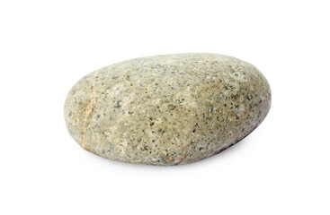 Fototapeta na wymiar One light stone isolated on white. Sea pebble
