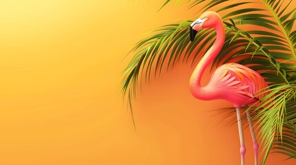 flamingo background for summer party concept