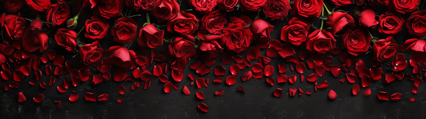 Red Roses on Black Canvas