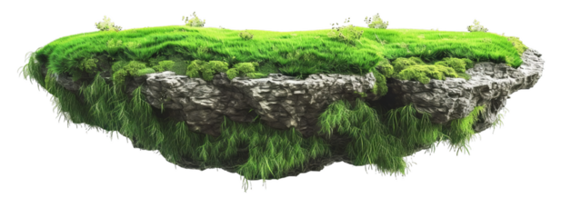 green lawn floating island