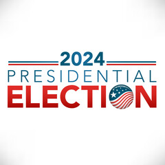 Voting 2024 Icon with Vote, Government, and Patriotic Symbolism and Colors