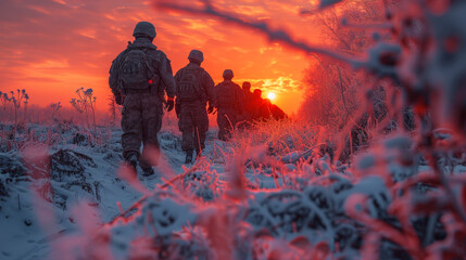 Frozen Trench: Artificial Soldiers in the Cold - obrazy, fototapety, plakaty