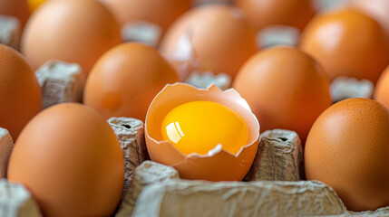A photo of eggs with one egg missing